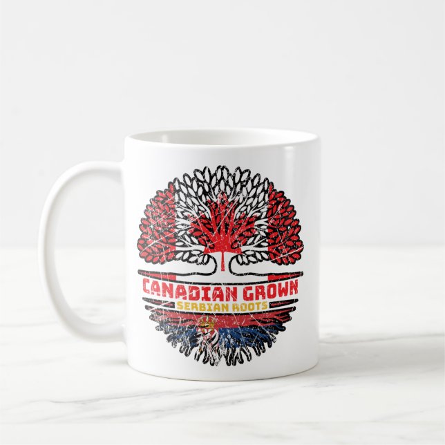 Serbia Serbian Canadian Canada Tree Roots Flag Coffee Mug (Left)