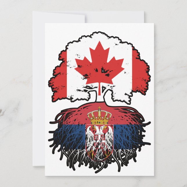 Serbia Serbian Canadian Canada Tree Roots Flag Invitation (Front)