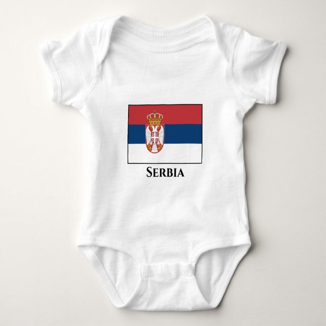 Serbia (Serbian) Flag Baby Bodysuit (Front)