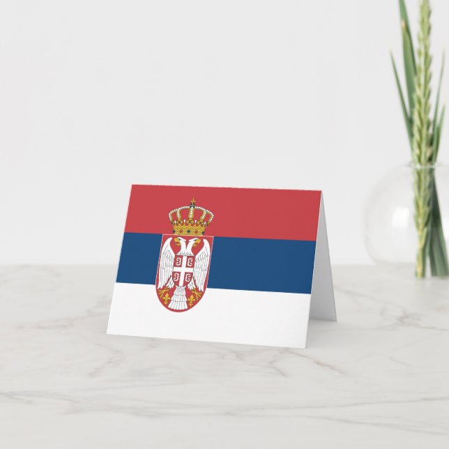 Serbia (Serbian) Flag Card (Front)