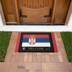 Serbia & Serbian Flag house mats /sports Welcome