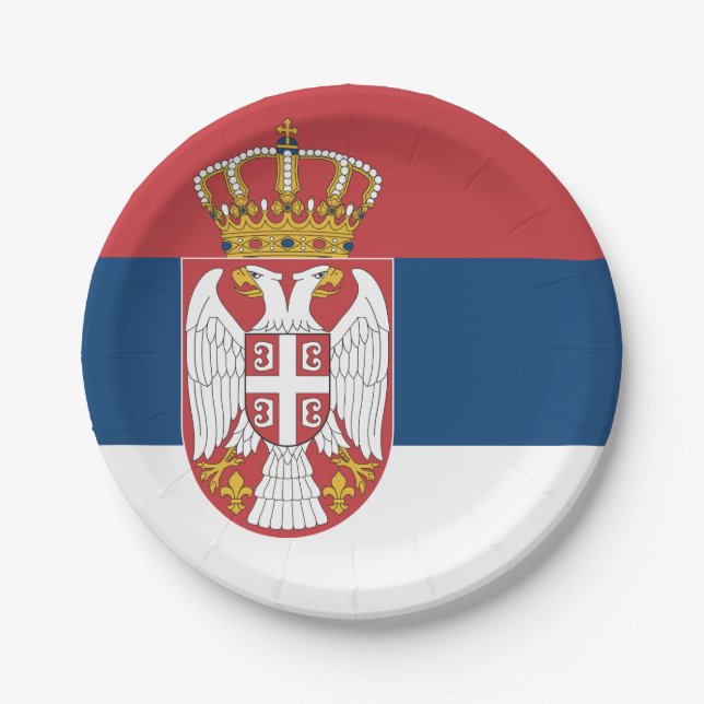 Serbia (Serbian) Flag Paper Plate (Front)