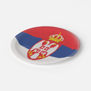 Serbia Serbian Flag Paper Plate