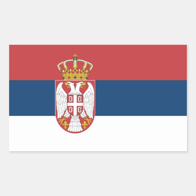 Serbia/Serbian Flag Rectangular Sticker (Front)