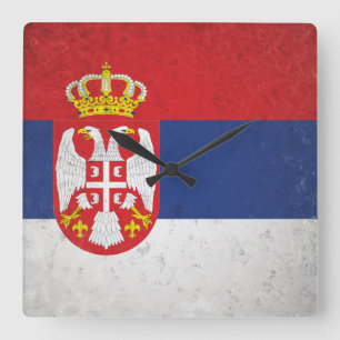 Serbia Square Wall Clock