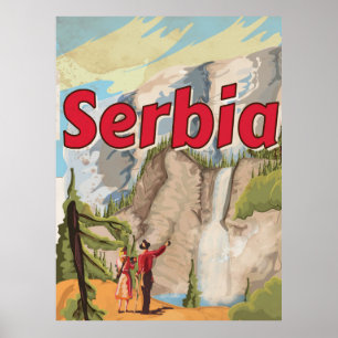 Serbia vintage Travel Poster