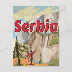Serbia vintage Travel Poster Postcard