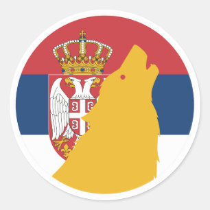 Serbia Wolf Serbian National Animal Flag Classic Round Sticker