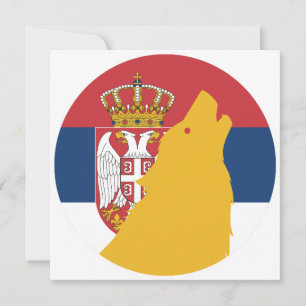 Serbia Wolf Serbian National Animal Flag Invitation