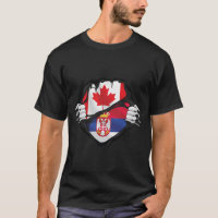 Serbian Canadian Hands Ripped Roots Flag