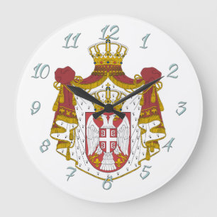 Serbian Coat arms Large Clock