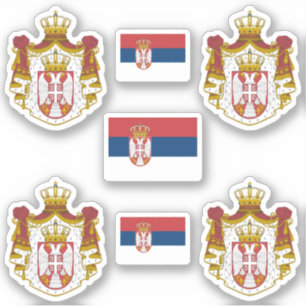 Serbian coat of arms and flag Sticker