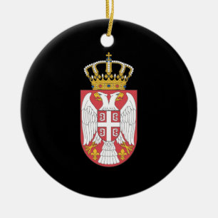 Serbian coat of arms ceramic tree decoration