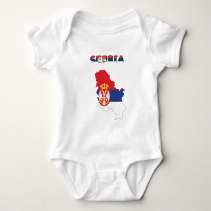Serbian country flag baby bodysuit