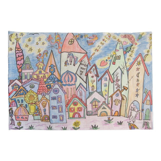 serbian cyrillic city pillowcase (Back-Right)