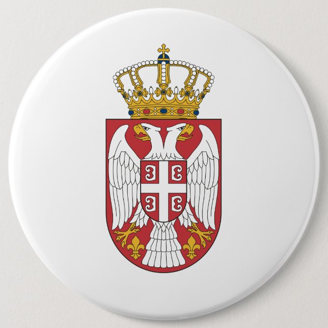 Serbian Eagle 6 Cm Round Badge (Front)