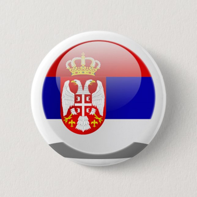 Serbian Flag 6 Cm Round Badge (Front)