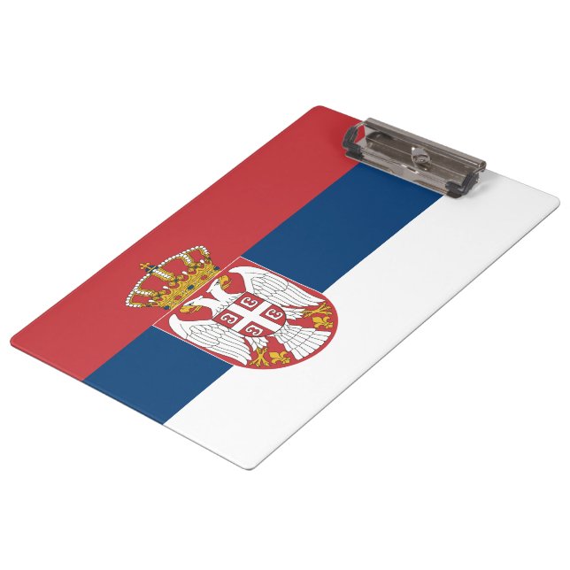 Serbian Flag Clipboard (Angled)