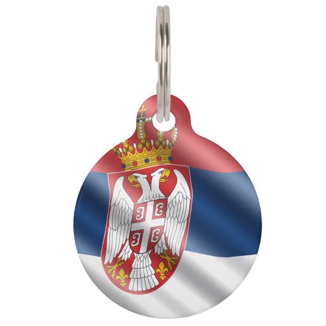 Serbian flag-coat of arms pet tag (Front)