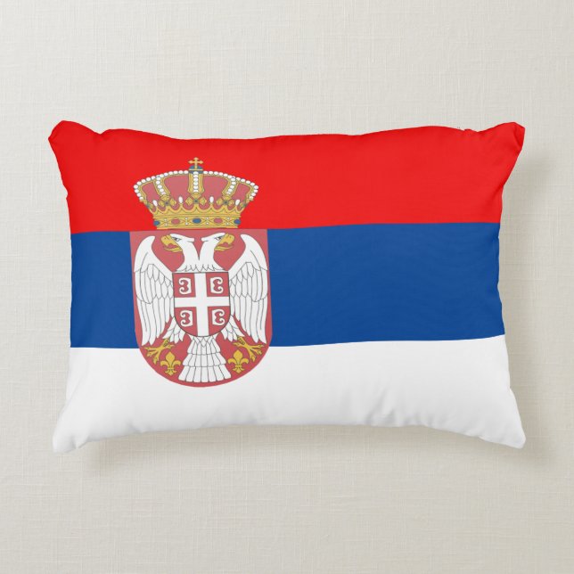 Serbian flag decorative cushion (Front)
