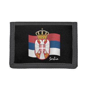 Serbian flag, emblem, Serbia fashion Trifold Wallet
