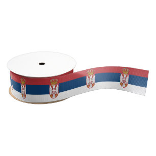 Serbian Flag Grosgrain Ribbon
