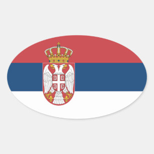 Serbian Flag Oval Sticker