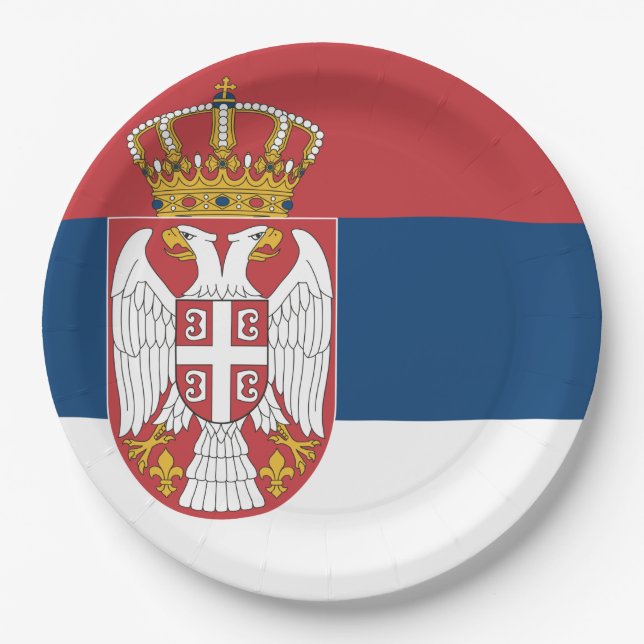 Serbian Flag Paper Plate (Front)