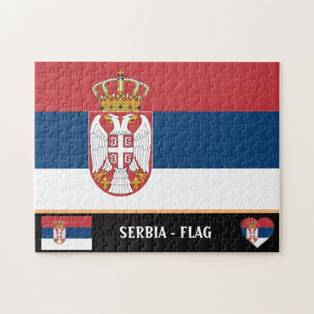 Serbian Flag & Serbia - country, holiday /sports Jigsaw Puzzle (Horizontal)