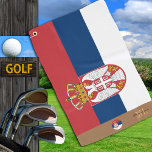 Serbian flag & Serbia monogrammed Golf Towel<br><div class="desc">Sports/Golf Towel: Serbia,  Coat of Arms & Serbian flag with monogrammed "custom" name at the bottom - love my country,  travel,  holiday,  patriots / sports fans</div>