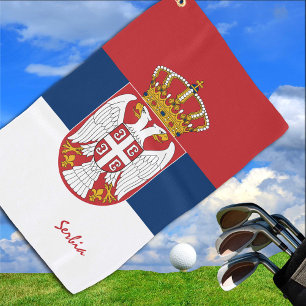 Serbian Flag & Serbia travel, holiday /sport Golf Towel