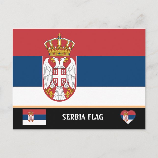 Serbian Flag & Serbia - travel, holiday /sports Postcard (Front)