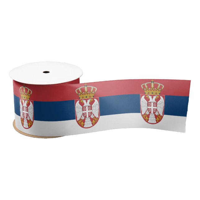 Serbian Flag & Serbia travel, holiday/sports Satin Ribbon (Spool)