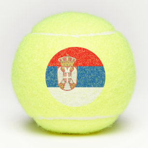 Serbian flag tennis balls