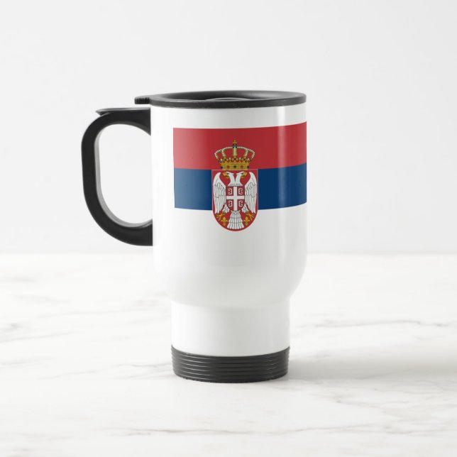 Serbian Flag Travel Mug (Left)
