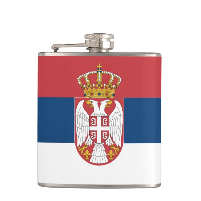Serbian Flag & travel Serbia /sports fans Hip Flask (Front)