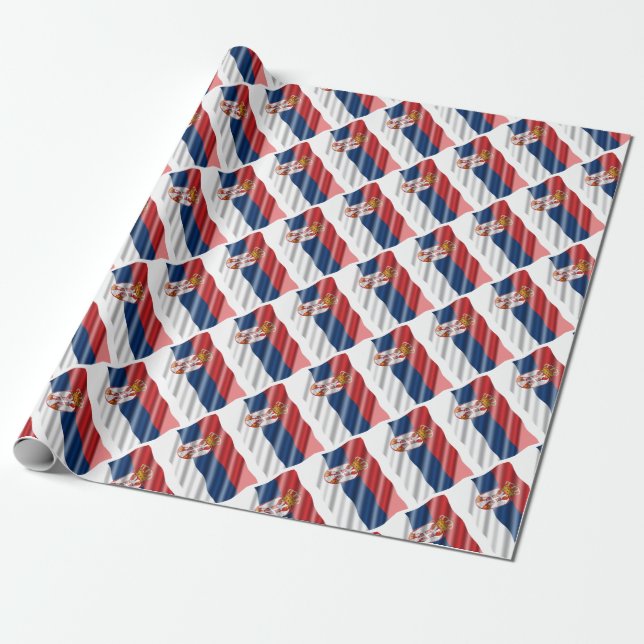 Serbian flag wrapping paper (Unrolled)