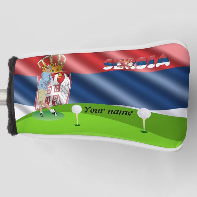 Serbian golfer golf head cover (Front)