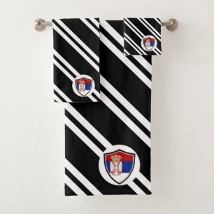 Serbian shield flag bath towel set