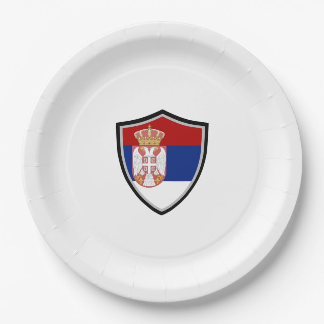 Serbian shield flag paper plate (Front)