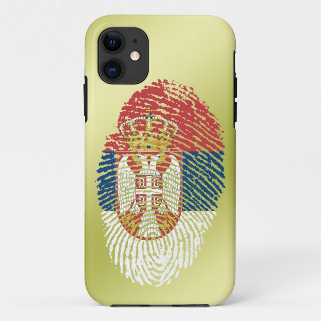 Serbian touch fingerprint flag Case-Mate iPhone case (Back)