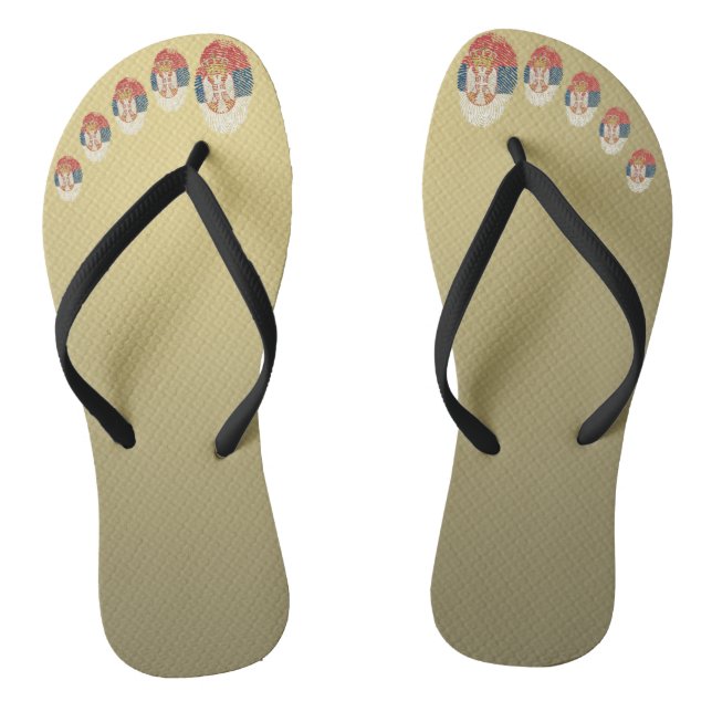 Serbian touch fingerprint flag jandals (Footbed)