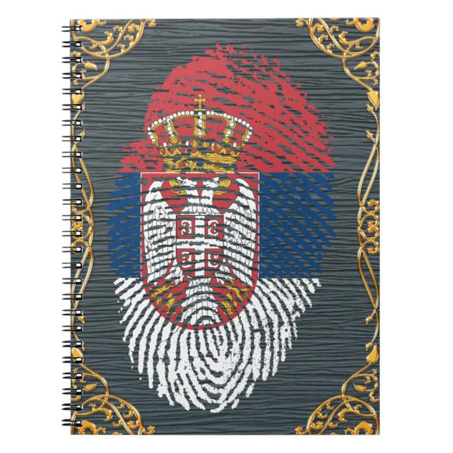 Serbian touch fingerprint flag spiral notebook (Front)