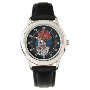 Serbian touch fingerprint flag watch
