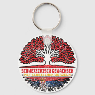 Serbien Serbisch Schweizer Schweiz Baum Wurzel Key Ring