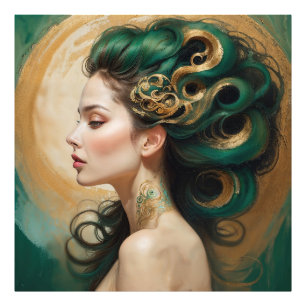 “Serelith” - Curls of Celestial Jade Photo Print