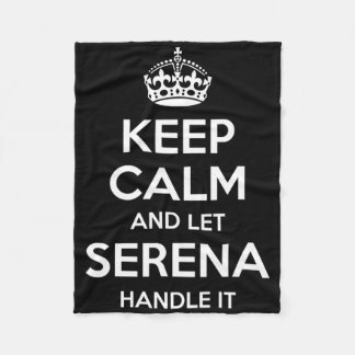 Serena Keep Calm Personalised Name Funny Birthday  Fleece Blanket