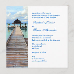 Serenade Jetty Maldives Beach Wedding Invitation
