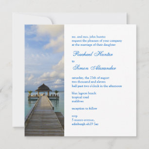 Serenade Jetty Maldives Beach Wedding Invitation