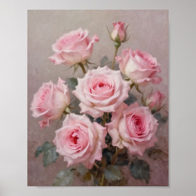 Serenade of the Soft Petals: A Classical Still Lif Poster (Front)